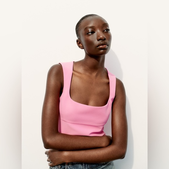 Zara fitted square neck top 3242/777 - Picture 2 of 9